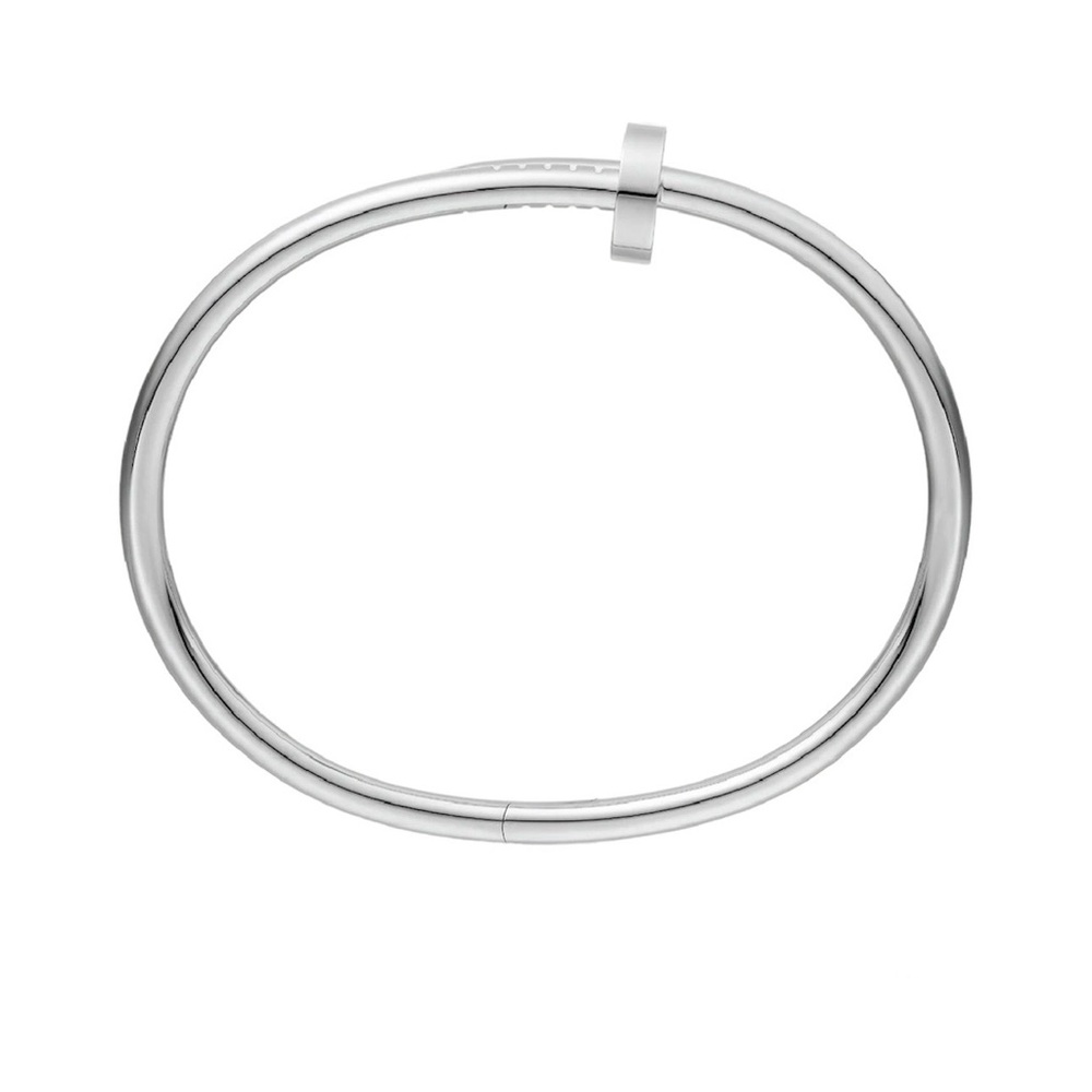 NEW Nail Cuff Bangle Bracelet in Silver - Picture 4 of 9